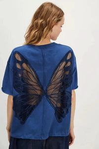 Tricia Butterfly Tee Dark Blue