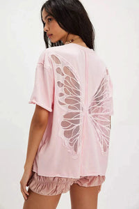 Tricia Butterfly Tee Pink