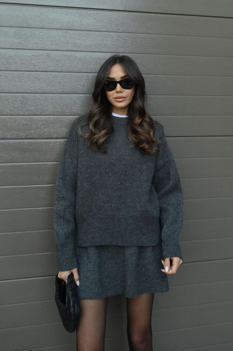 Violet Knit Set Grey