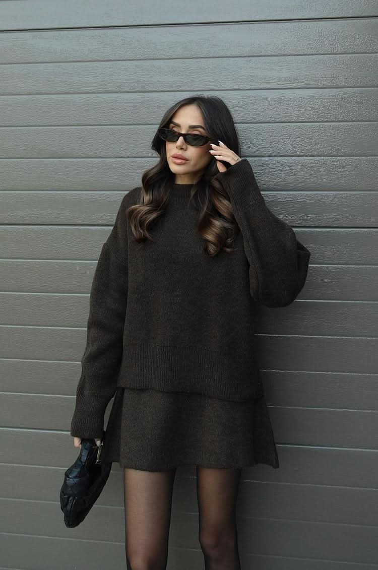 Violet Knit Set Brown