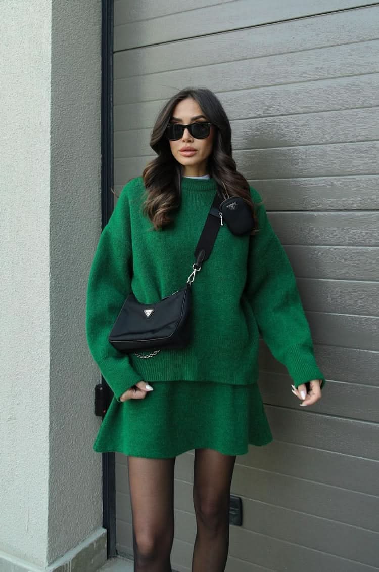 Violet Knit Set Green