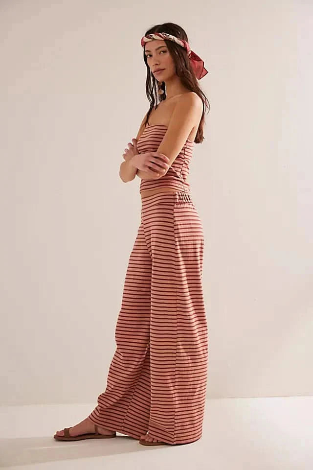 YINA | STRIPED SET Burgundy