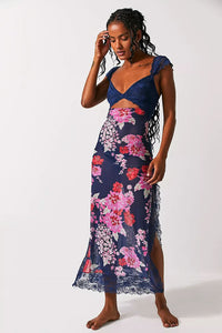 YINAR MAXI SLIP DRESS Blue