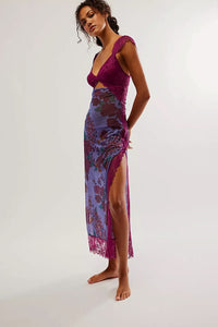 YINAR MAXI SLIP DRESS Purple