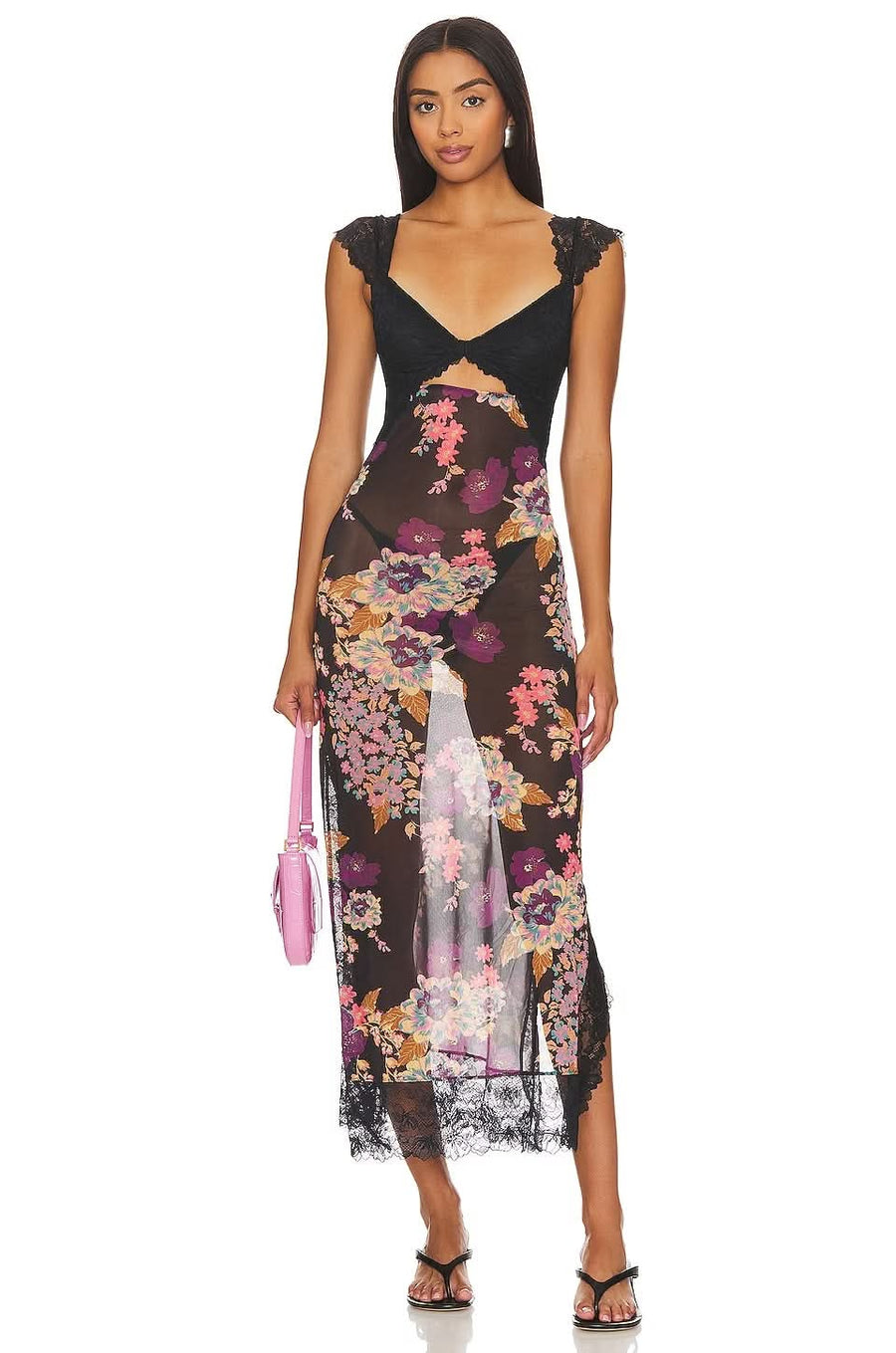 YINAR MAXI SLIP DRESS Black