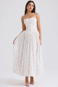 Ysabella Midi Dress White Posy