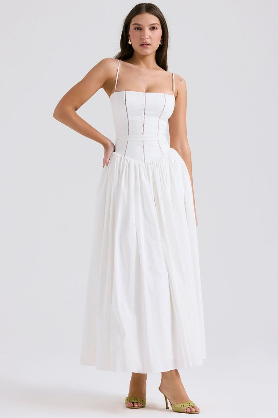 Ysabella Midi Dress White