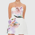 Lady Elegant Strapless Waist Banquet Dress Fashion Sleeveless Hollow