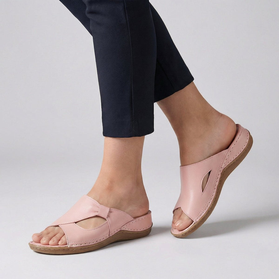 Lavette | Women's Slip-On Flat Mule Sandal with Cut-Out