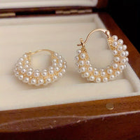 Lilou – Layered Pearl Hoop Earrings