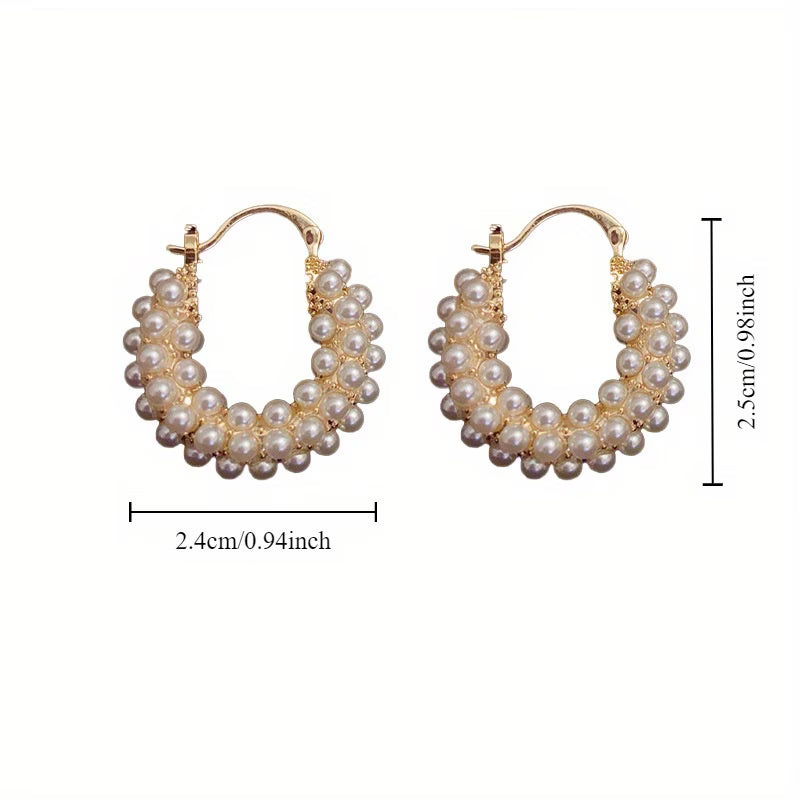 Lilou – Layered Pearl Hoop Earrings