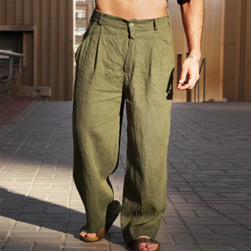 Leander | Men's Wide Leg Pleated Relaxed Fit Pants
