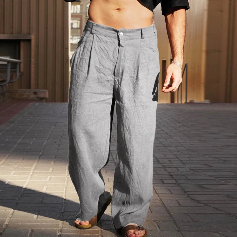 Leander | Men's Wide Leg Pleated Relaxed Fit Pants