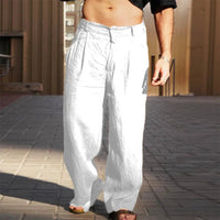 Leander | Men's Wide Leg Pleated Relaxed Fit Pants
