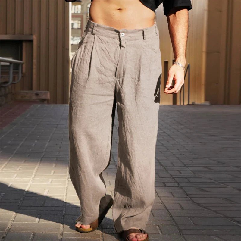 Leander | Men's Wide Leg Pleated Relaxed Fit Pants