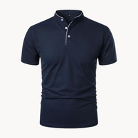 Leandro | Men's Mandarin Collar Short Sleeve Polo Shirt