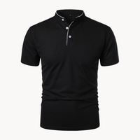 Leandro | Men's Mandarin Collar Short Sleeve Polo Shirt