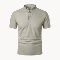 Leandro | Men's Mandarin Collar Short Sleeve Polo Shirt