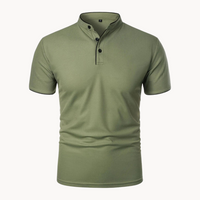 Leandro | Men's Mandarin Collar Short Sleeve Polo Shirt