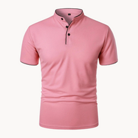 Leandro | Men's Mandarin Collar Short Sleeve Polo Shirt