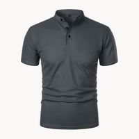 Leandro | Men's Mandarin Collar Short Sleeve Polo Shirt