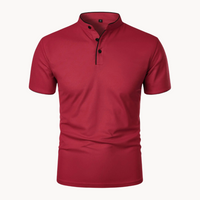 Leandro | Men's Mandarin Collar Short Sleeve Polo Shirt