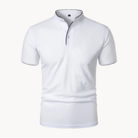 Leandro | Men's Mandarin Collar Short Sleeve Polo Shirt