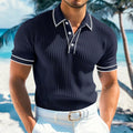 Lennox | Men's Slim Fit Short Sleeve Ribbed Polo Shirt