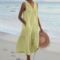 Lennox | Women's Sleeveless Button Down Midi Dress