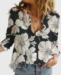 Lenora | Women's Floral Print Collared Blouse