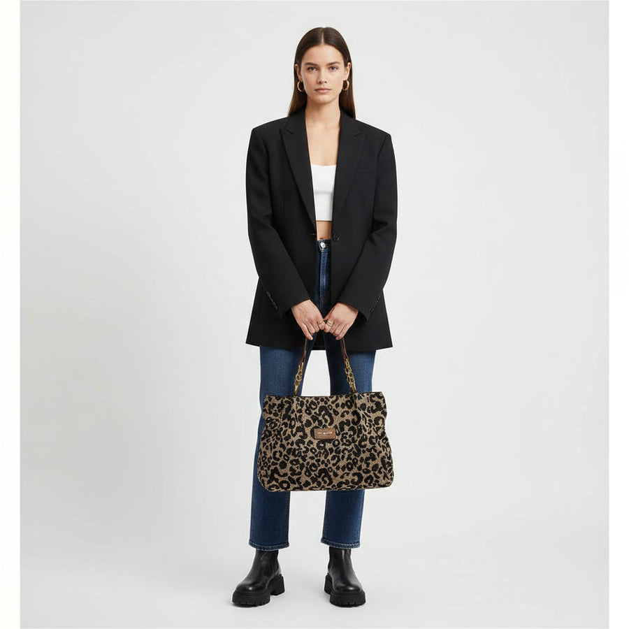 Sybil – Elegant Leopard Print Tote Bag