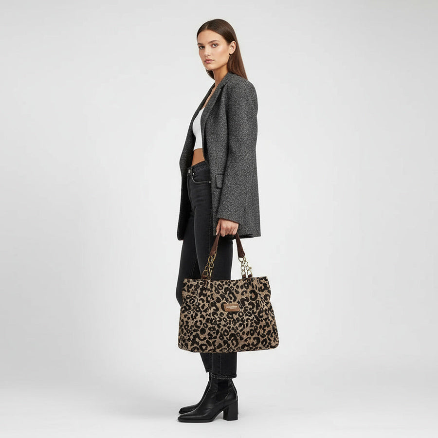 Sybil – Elegant Leopard Print Tote Bag