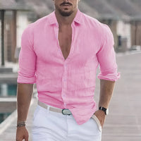 Leocadio | Men's Collared Long Sleeve Button-Up Casual Shirt
