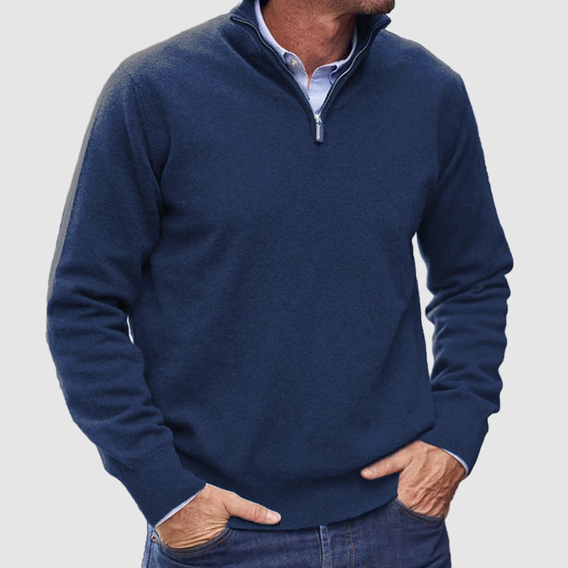 Leofric | Men's Quarter-Zip Long Sleeve Pullover Sweater