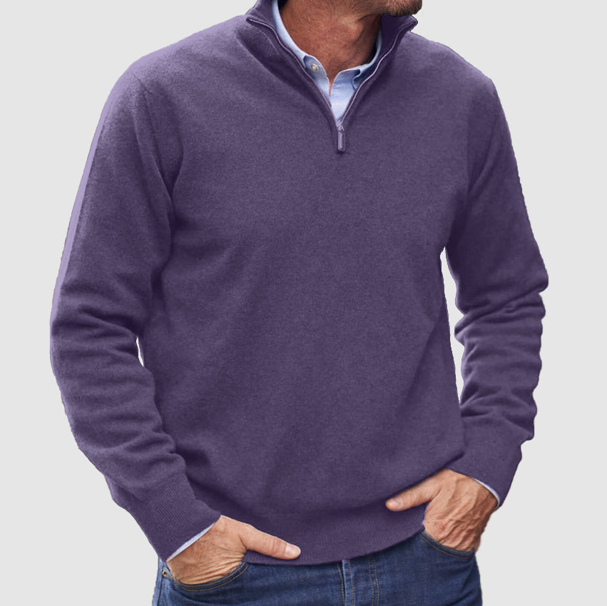 Leofric | Men's Quarter-Zip Long Sleeve Pullover Sweater
