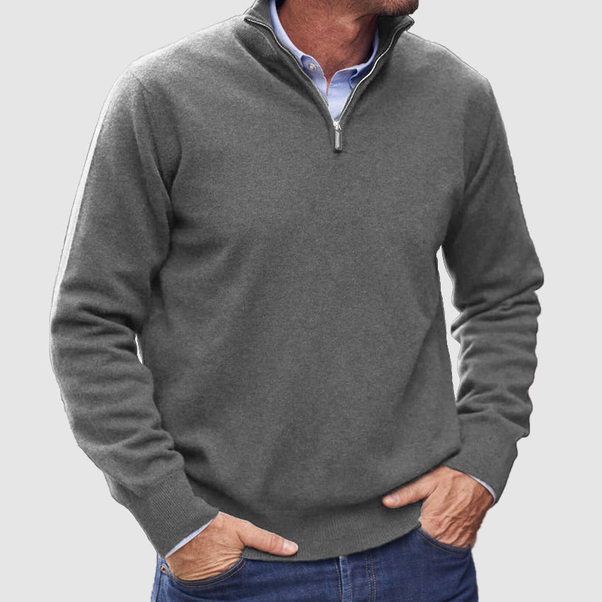 Leofric | Men's Quarter-Zip Long Sleeve Pullover Sweater