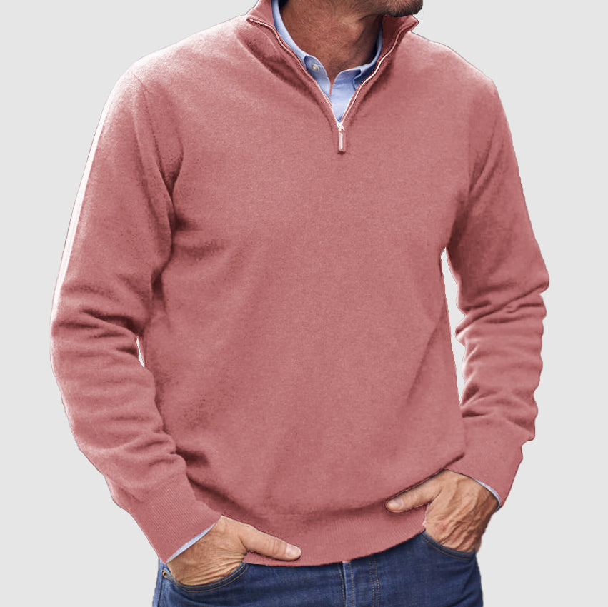 Leofric | Men's Quarter-Zip Long Sleeve Pullover Sweater