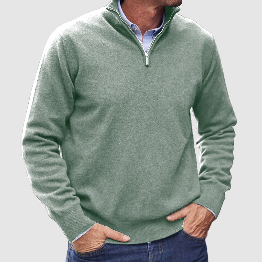 Leofric | Men's Quarter-Zip Long Sleeve Pullover Sweater