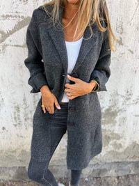 Pippa - Lapel Collar Button-Front Coat