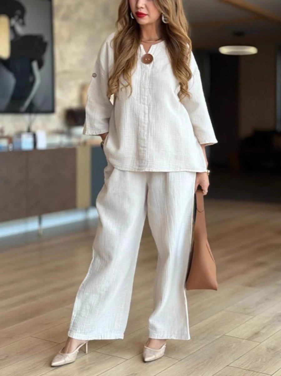 Leonora | Women's Tunic Two Piece Wide Leg Palazzo Pants Set