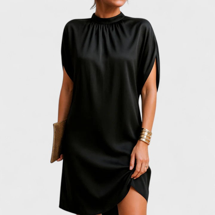 Liliana | Women's Mock Neck Split Sleeve Mini Dress