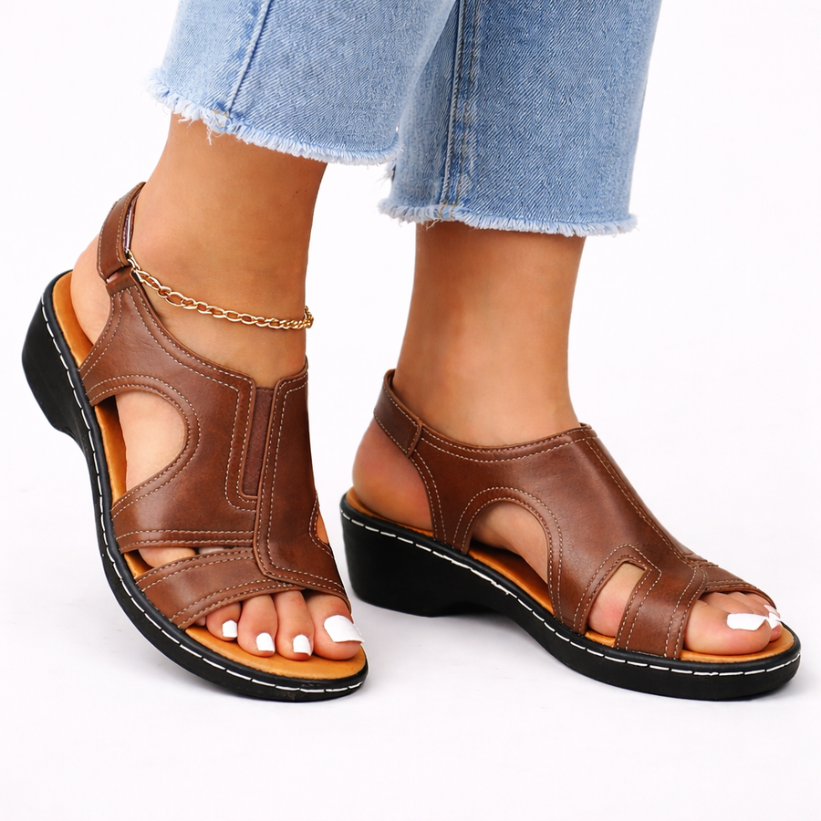Linnea | Women's Open Toe Wedge Slingback Sandal