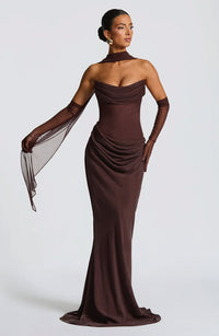 Liora Maxi Dress Plum Brown