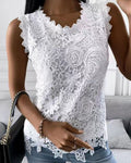 Léonie | Women's Floral Lace Sleeveless Top