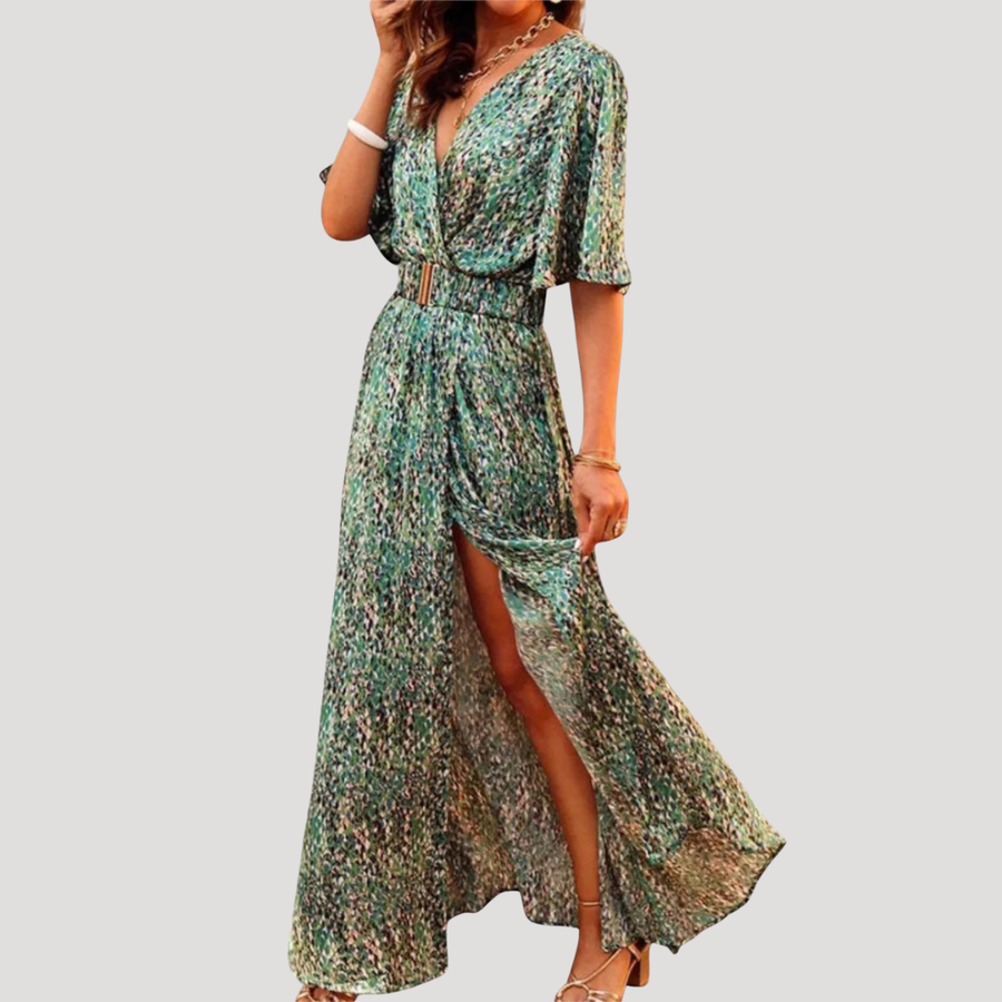Léonie | Women's Printed Wrap Maxi Dress