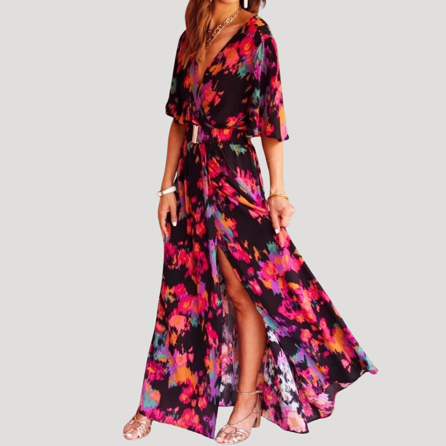 Léonie | Women's Printed Wrap Maxi Dress