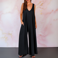 Lyraleth | Women's V-Neck Sleeveless Wide Leg Jumpsuit