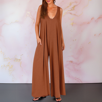 Lyraleth | Women's V-Neck Sleeveless Wide Leg Jumpsuit
