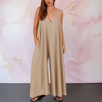 Lyraleth | Women's V-Neck Sleeveless Wide Leg Jumpsuit