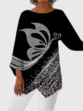 Lysander | Women's Butterfly Print 3/4 Sleeve Top